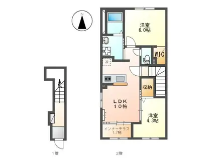 ル シエル(2LDK/2階)の間取り写真