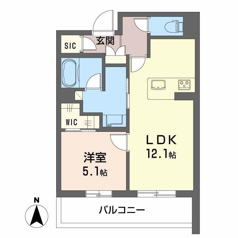 パルコートII(1LDK/3階)の間取り写真