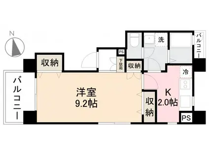 パーク・アヴェニュー(1K/3階)の間取り写真