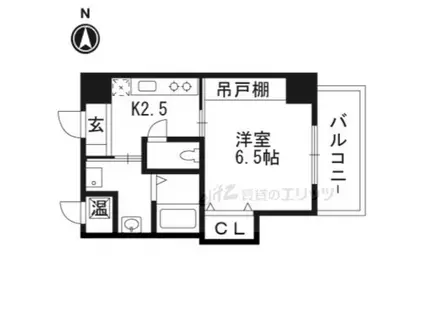 オアシスブリリアント(1K/4階)の間取り写真