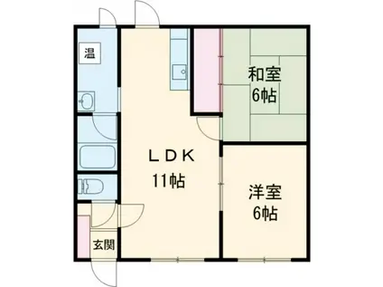 元気ハイツ(2LDK/1階)の間取り写真
