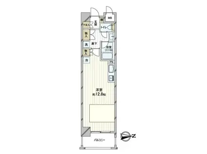 デュオ・スカーラ上野(ワンルーム/5階)の間取り写真