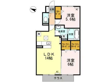 メゾンシャルマン(2LDK/1階)の間取り写真