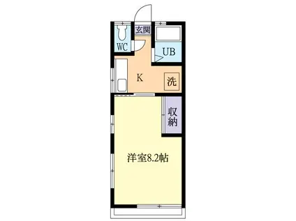 ホワイトハイツII(1K/1階)の間取り写真