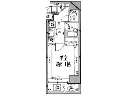 クレアシオン白金台(1K/5階)の間取り写真