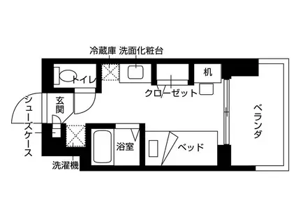 バウスクロス秋葉原(ワンルーム/7階)の間取り写真