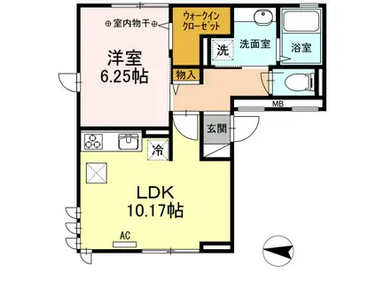 アリエッタ(1LDK/1階)の間取り写真