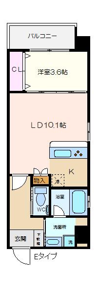 STELLA LUCE 北野坂(1LDK/5階)の間取り写真