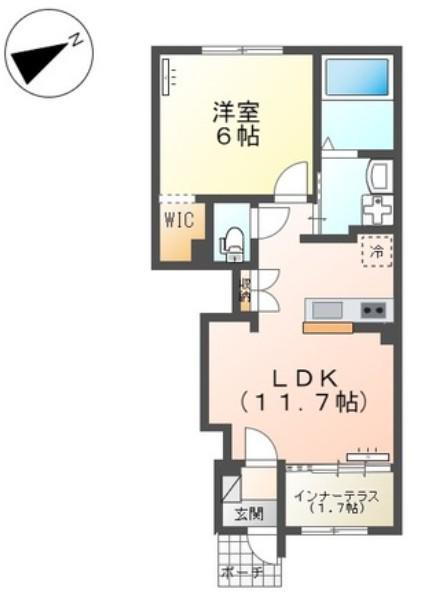 ディオ ポルテ(1LDK/1階)の間取り写真