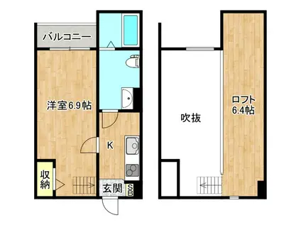 KSヴィラ(1K/2階)の間取り写真