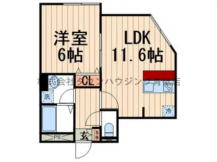 LIFE TOWN SHINKOIWA(1LDK/1階)の間取り写真