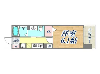 ロイヤル神戸三宮(1K/9階)の間取り写真