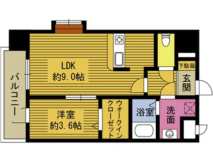 YSマリベール駅南(1LDK/4階)の間取り写真