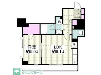 シティタワー横濱(1LDK/3階)の間取り写真