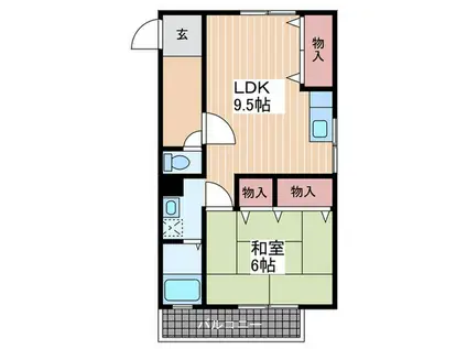 石本ビル(1LDK/4階)の間取り写真