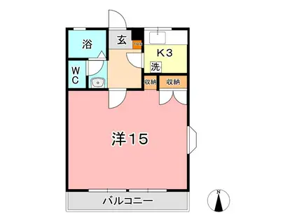 ブールブランシュB棟(1K/1階)の間取り写真