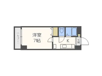 ロイヤル天神南(1K/8階)の間取り写真