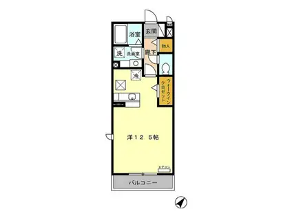 カサ・フェリス阿佐ヶ谷(ワンルーム/1階)の間取り写真