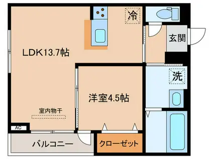 シェノン栗東(1LDK/3階)の間取り写真