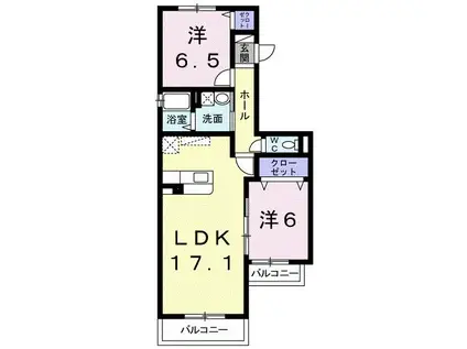 クローバー(2LDK/3階)の間取り写真
