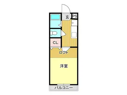 ECLAT西市(1K/4階)の間取り写真