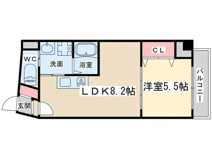 リュクス梅田北(1LDK/6階)の間取り写真
