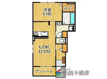 アニメート セカンド I(1LDK/1階)の間取り写真