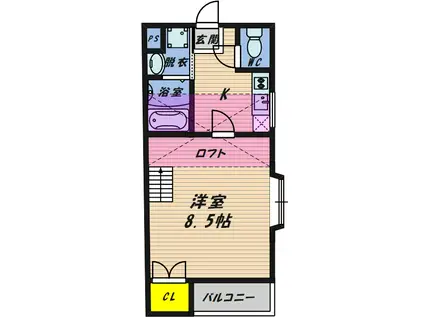 WITH YOU(1DK/4階)の間取り写真