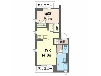 コートヴィレッジ開成(1LDK/3階)の間取り写真