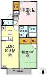 モア・フローレンスA棟(2LDK/1階)の間取り写真