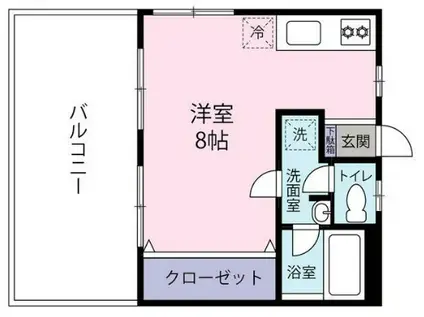 野村グリーンハイツ(ワンルーム/4階)の間取り写真