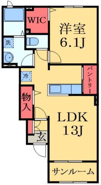 ベル・フラン(1LDK/1階)の間取り写真