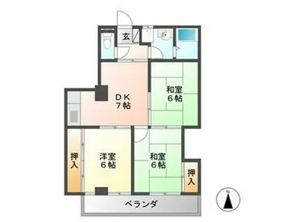 第2カーサENSHO(3DK/3階)の間取り写真