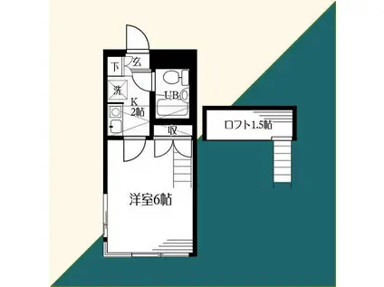 パストラーレ(1K/2階)の間取り写真