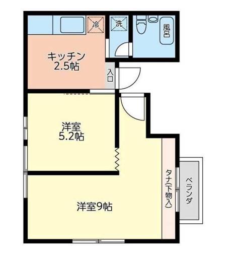 水落ビル(2K/3階)の間取り写真
