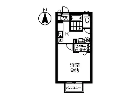 グリーンコーポ(1K/1階)の間取り写真