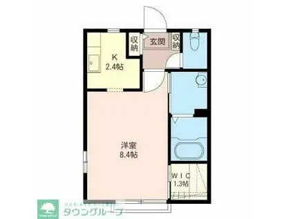 プランドゥール壱番館(ワンルーム/2階)の間取り写真