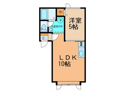 メゾン・ド エルム(1LDK/2階)の間取り写真