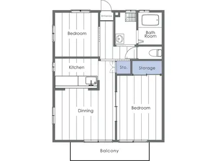 グレースコート(2LDK/1階)の間取り写真