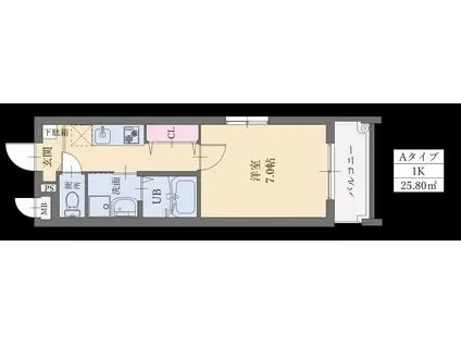 LIFEFIELD諸岡(1K/5階)の間取り写真