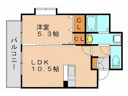 グランシャリオ(1LDK/3階)の間取り写真
