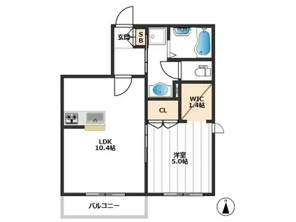ヘーベルメゾン南常盤台(1LDK/1階)の間取り写真