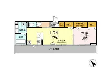 プリムローズ(1LDK/3階)の間取り写真