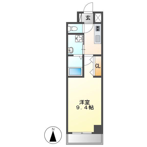 ホワイトクレスト(1K/3階)の間取り写真