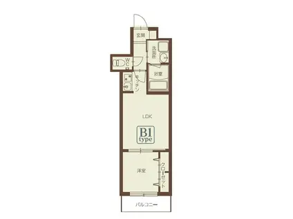サンクレシア新下関秋根B1タイプ(1LDK/3階)の間取り写真