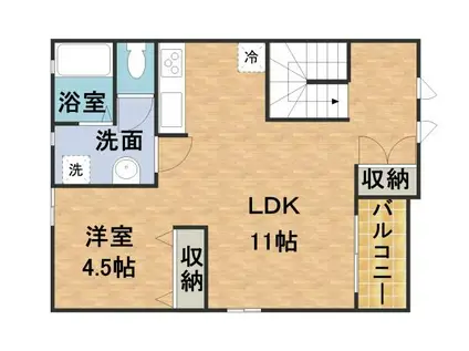 プリムローズIII番館(ワンルーム/2階)の間取り写真