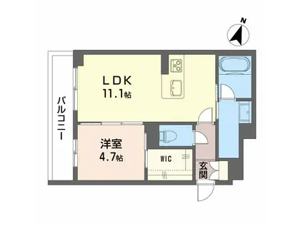 シャーメゾンはしま(1LDK/3階)の間取り写真