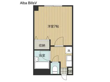 ALBA BILLSV(1K/2階)の間取り写真