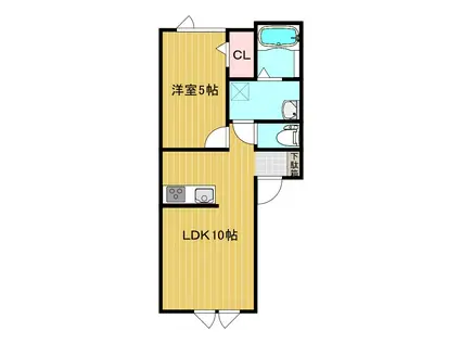 POLARIS MIWA(1LDK/2階)の間取り写真