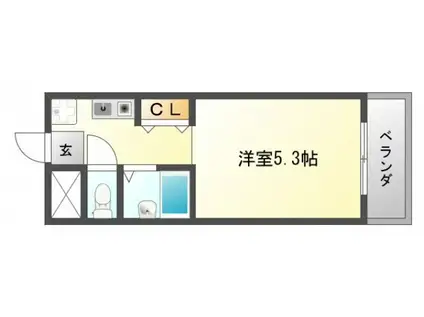横山第8マンション(1K/4階)の間取り写真